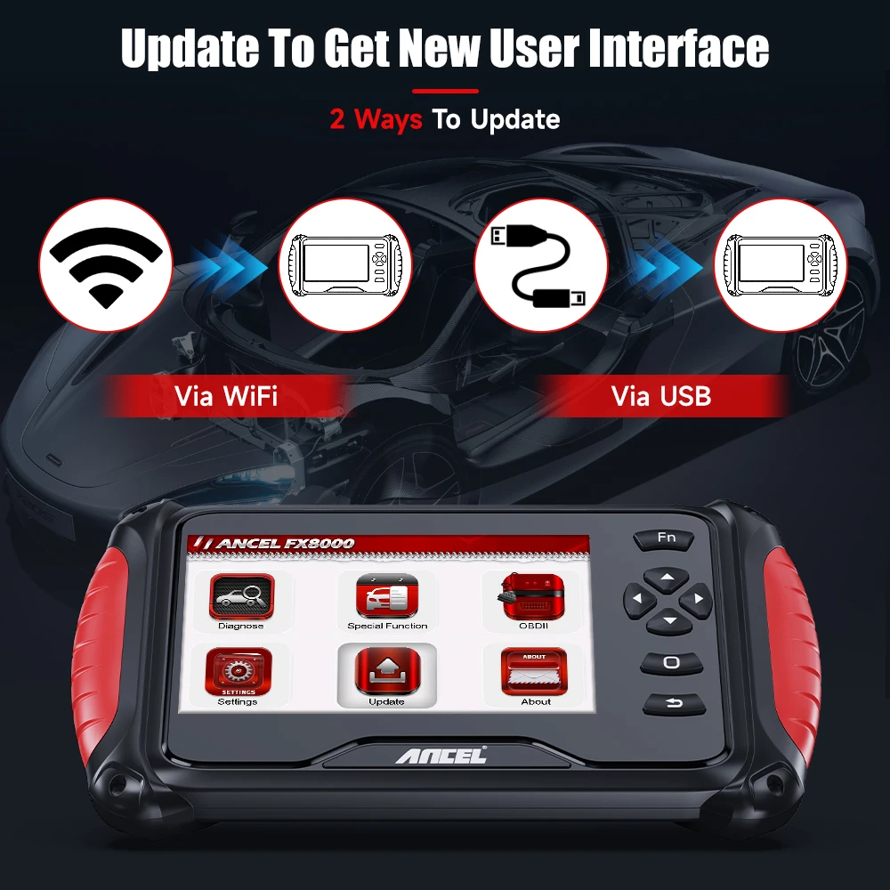2025 ANCEL FX8000  Car Scanner WiFi Update All System Diagnostic Machine New Oil Reset Throttle Battery Match BMS 1-Year