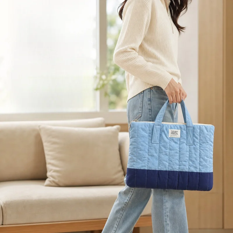 Lightweight Korean Style Laptop Hand Bag Large Capacity 11 13 14 15 Inch Tablet Carry Pouch for iPad Notebook