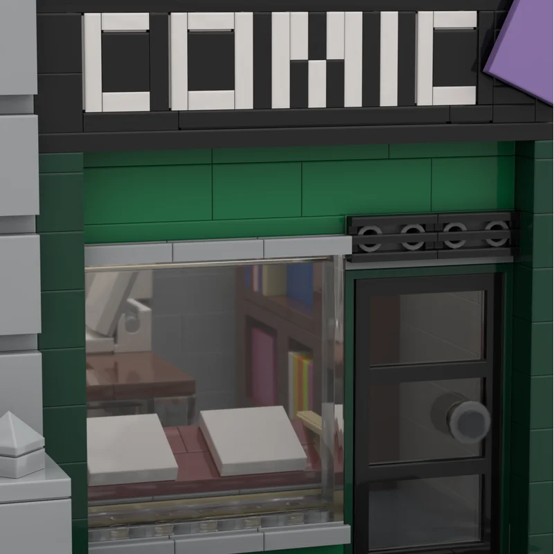 Klocki konstrukcyjne City Street View, model domu miejskiego z komiksarnią, technologia modułowa, prezent, zabawki świąteczne, montaż DIY