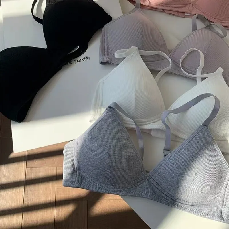 New KUCLUT  Thin Wire-Free Bra for Teenage Girls—seamless Underwear, Thin Design for Small Busts with Pushing-Up Effect