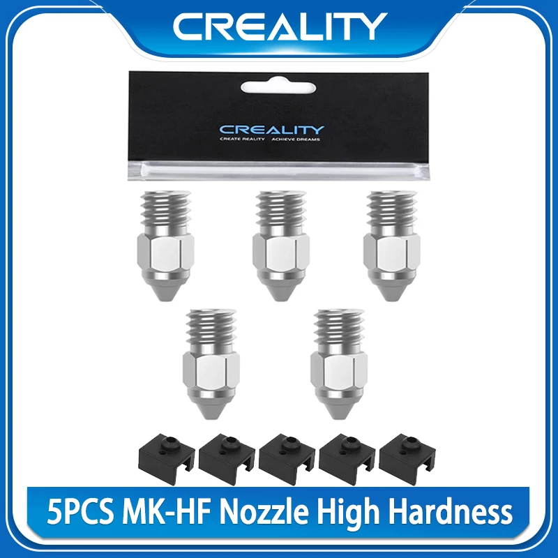 

Creality 5PCS MK-HF Nozzle High Hardness Copper Alloy Nickel Plating Nozzles Kit for Ender 3/ Ender-3 S1/CR-10 Series 3D Printer