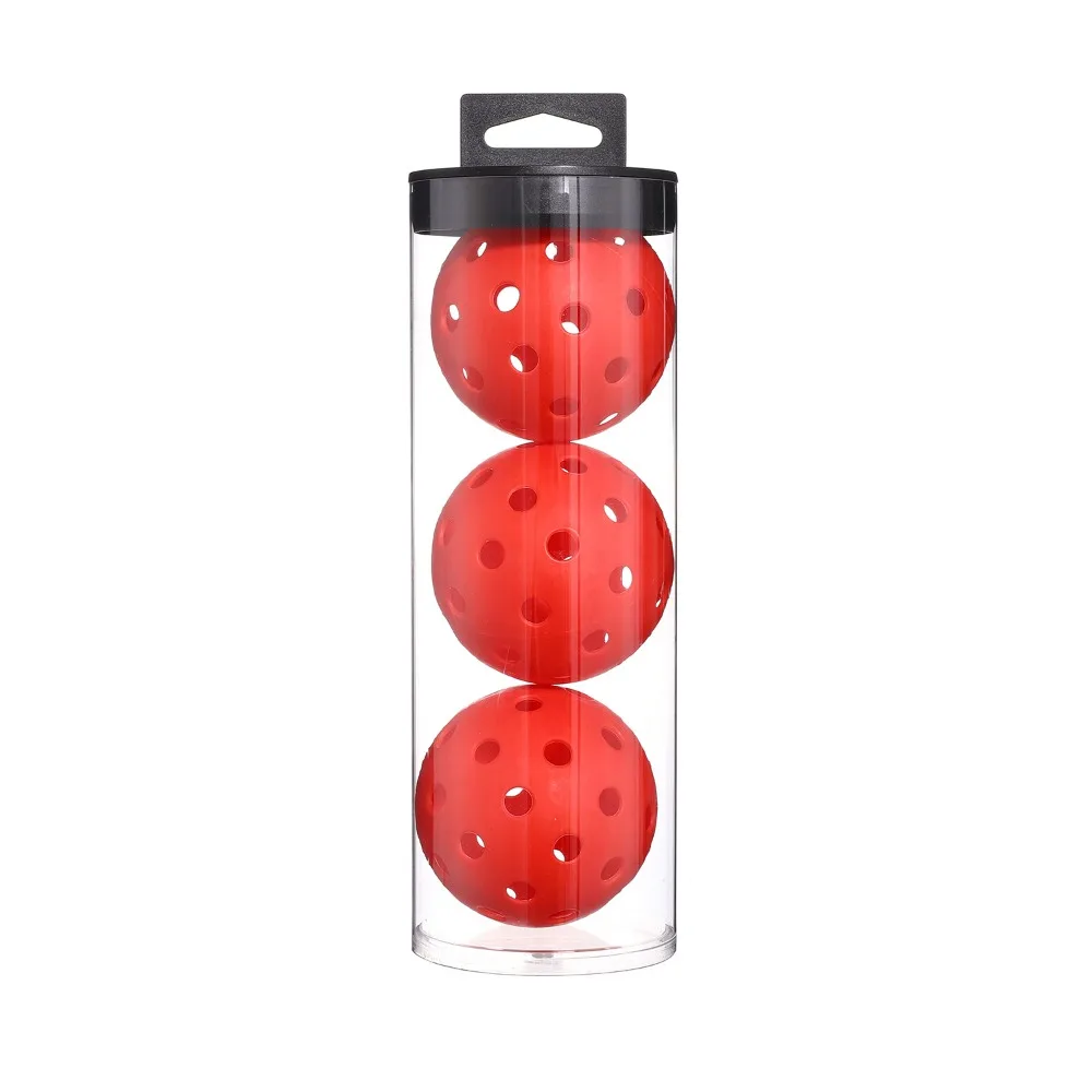 Training Practice 40 Holes Pickleball Clear Cylindrical Storage Tube 74mm Pickleball High Bounce Colorful