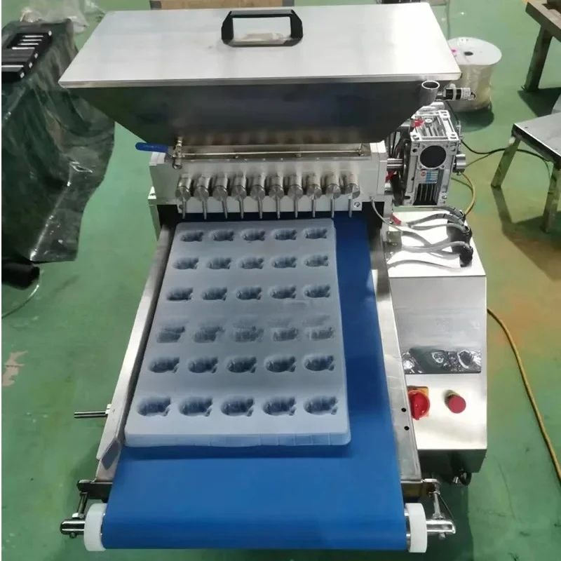 Commercial desktop type sweet hard candy sugar gummy filling fudge chocolate making molding pouring machine manufacturer