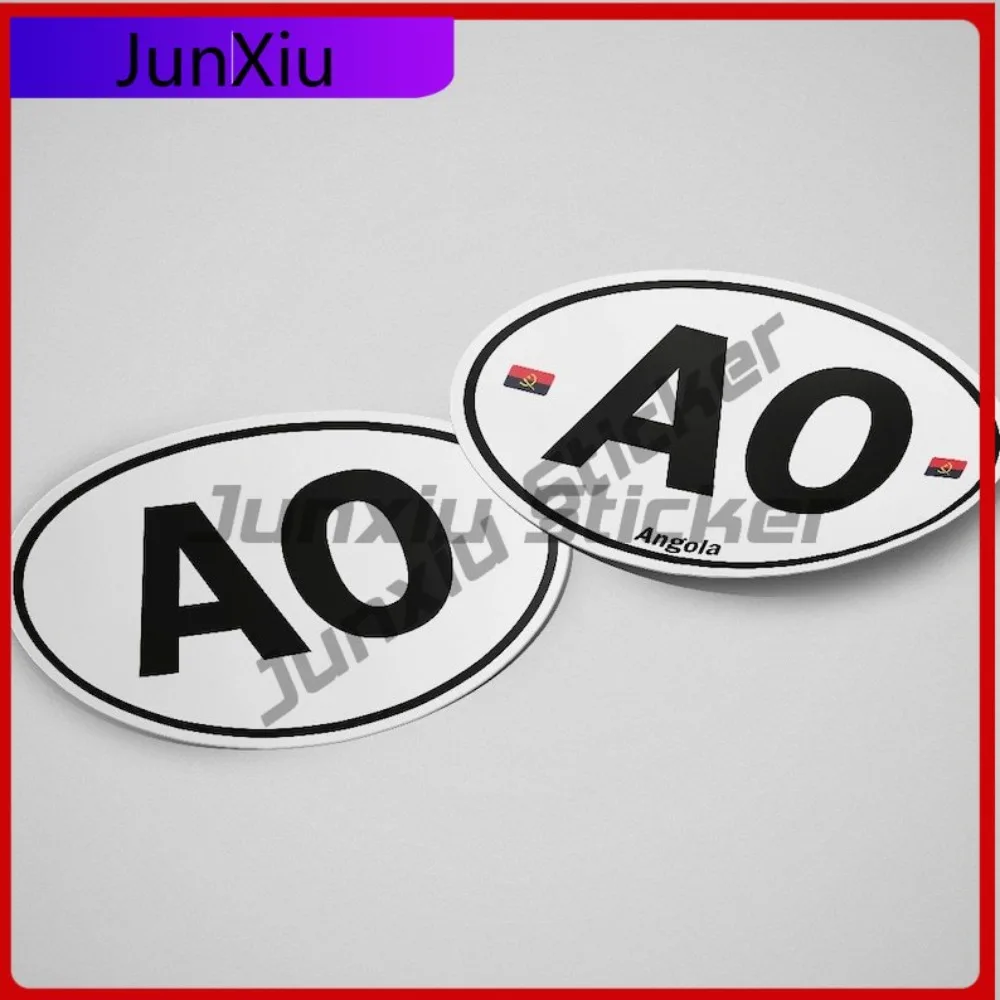 

Angola Flag Sticker Oval-shaped White and Black Country Unique Door Trim Letter Boxes Scratch Proof Anti UV Vehicle Decor Car