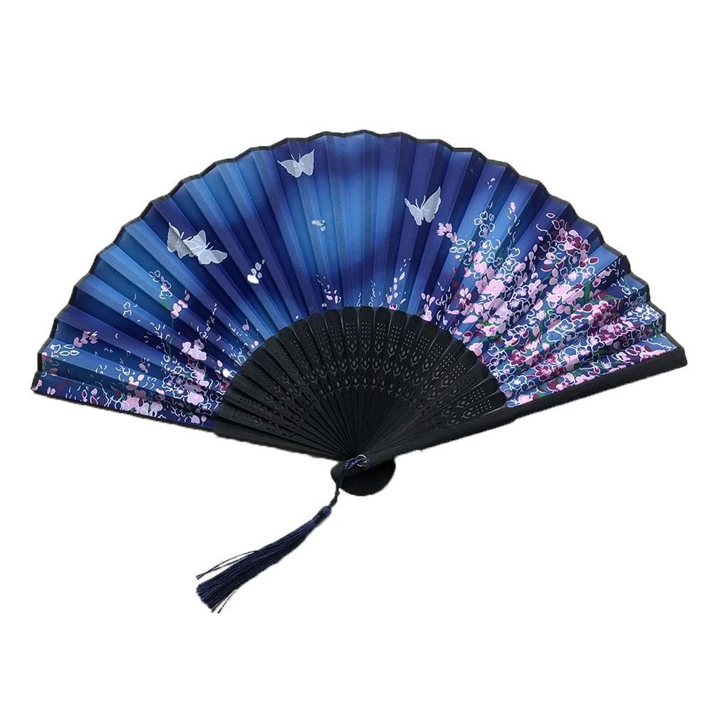 Vintage Flower Folding Silk Gifts Performance Props Wedding Dance Decoration Decorative Fans Party Supplies