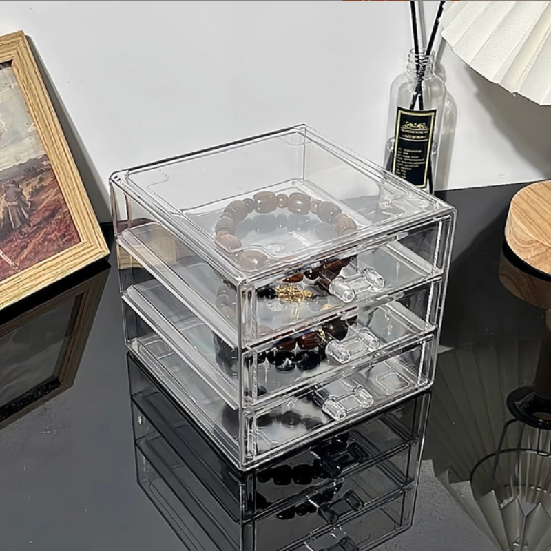 Desktop Storage Rack with Multi-level Drawers for Storing String-type Collectibles and Accessories Dust-proof and Anti-oxidation