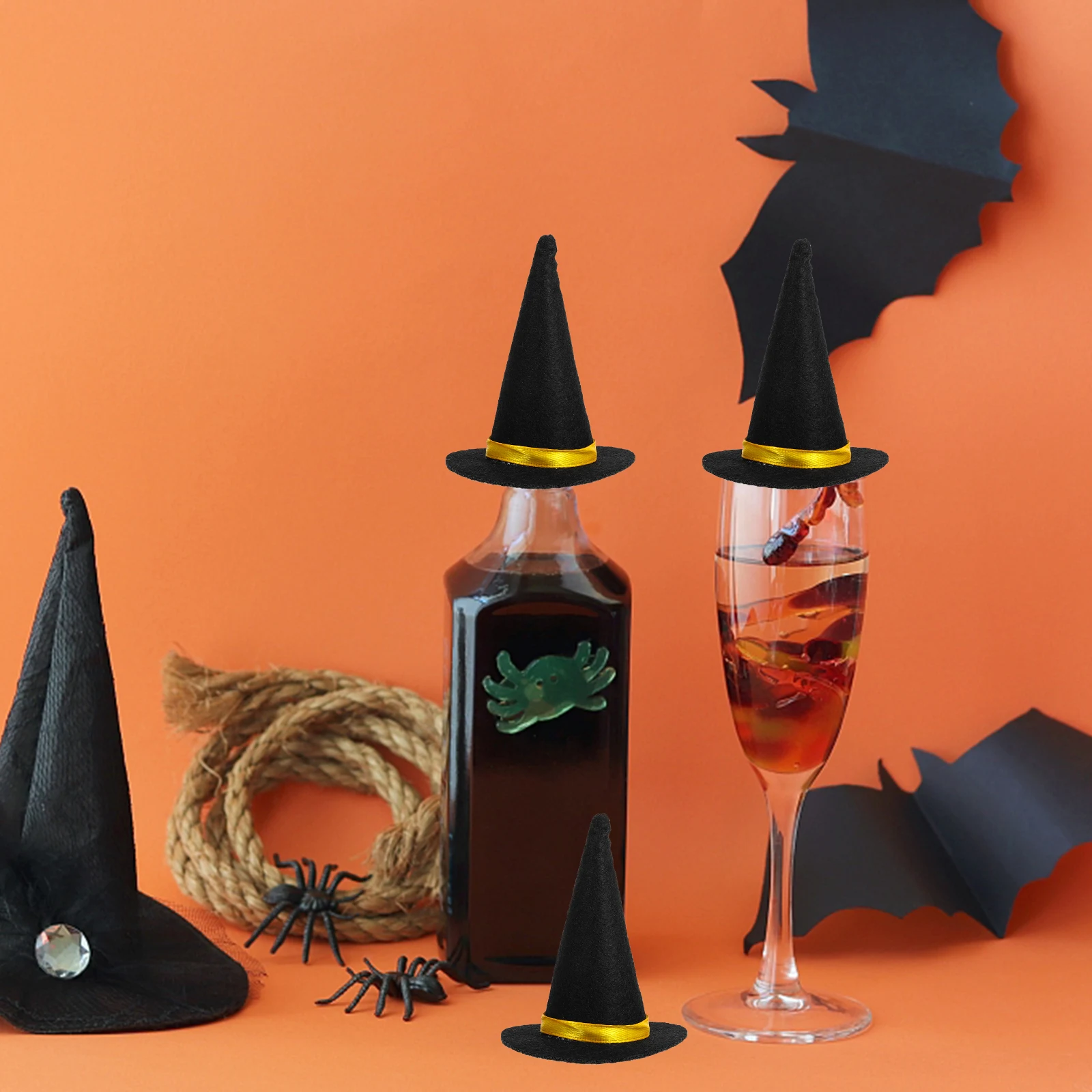 

6Pcs Hats Felt Fabric Soft for Halloween Party Hair Accessories DIY Crafts Decorations Hats