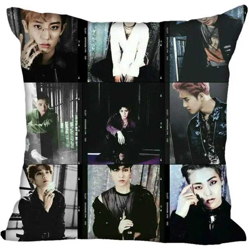 Custom Decorative Pillowcase EXO Square Zippered Pillow Cover 40x40,45x45cm(One Side)Pillow Case