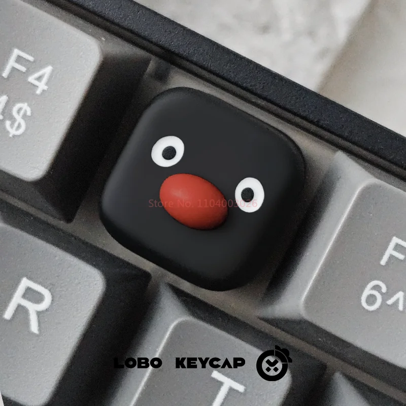 البطريق شخصية لوبو Keycap واحد Kawaii الراتنج Pingu غطاء لوحة المفاتيح الميكانيكية مخصص استبدال مرفق Esc Oem الهدايا