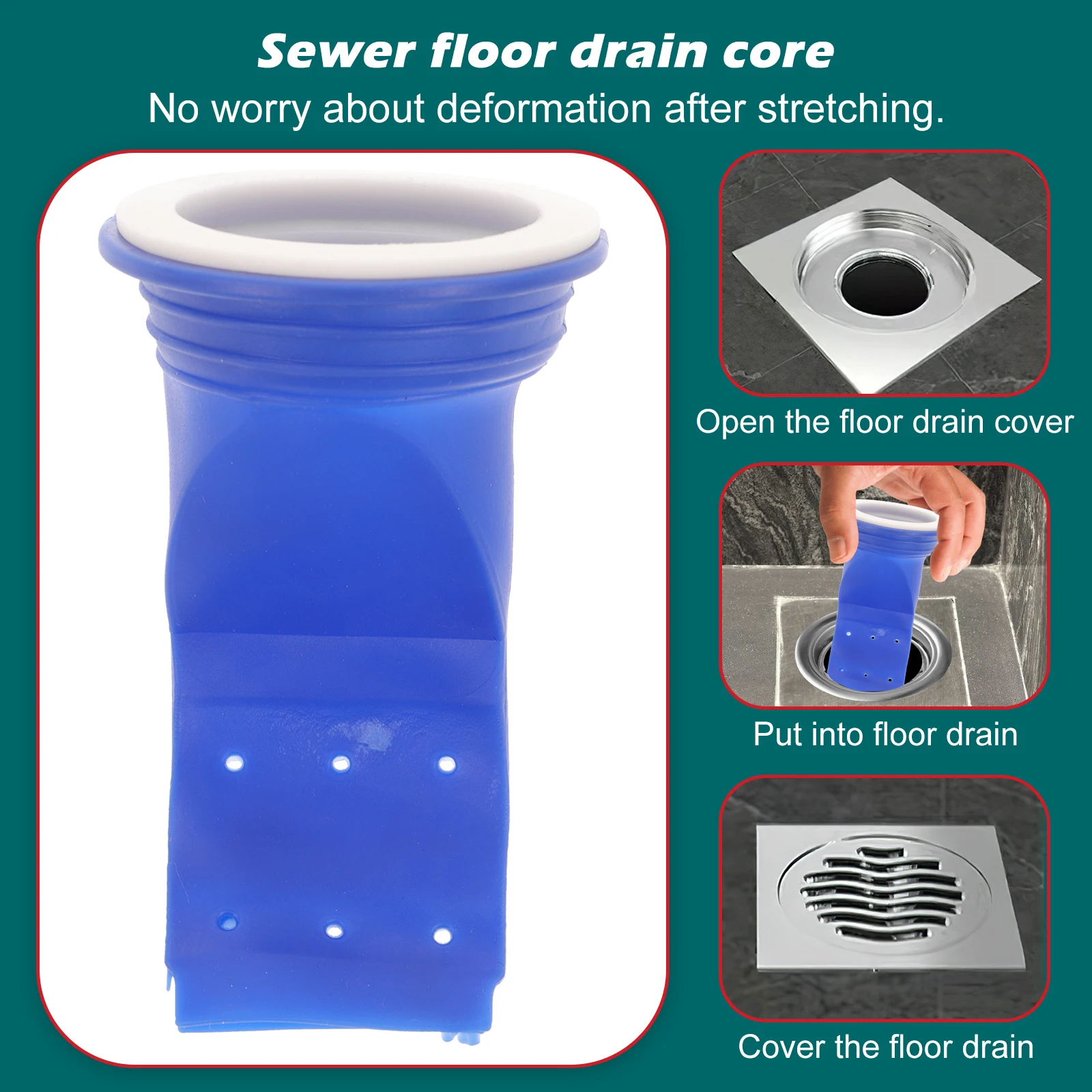 

1pc Floor Drain Seal Core High Quality Odor Proof Thermoplastic Die Casting Backflow Preventer For Bathroom Toilet Kitchen Sewer