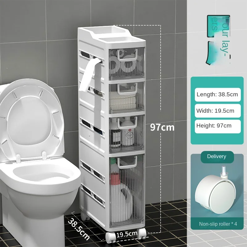 Toilet Rack Floor-to-ceiling Toilet Side Cabinet Side Cabinet  Toilet Toilet Cabinet Storage Storage Crevice Artifact Bathroom