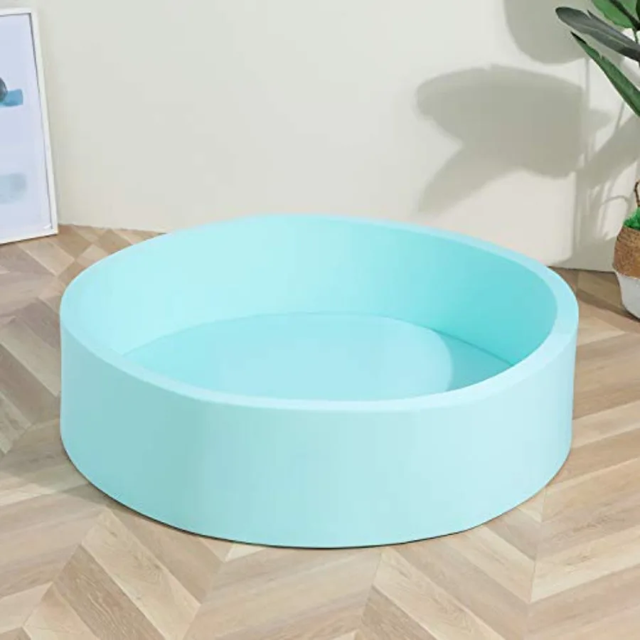 Piscina di Palline Extra Large in Morbida Schiuma 51,2 x 11,8 CM, Senza Palline, Azzurro, per Interni, Recinto per Bambini con Spugna Morbida M
