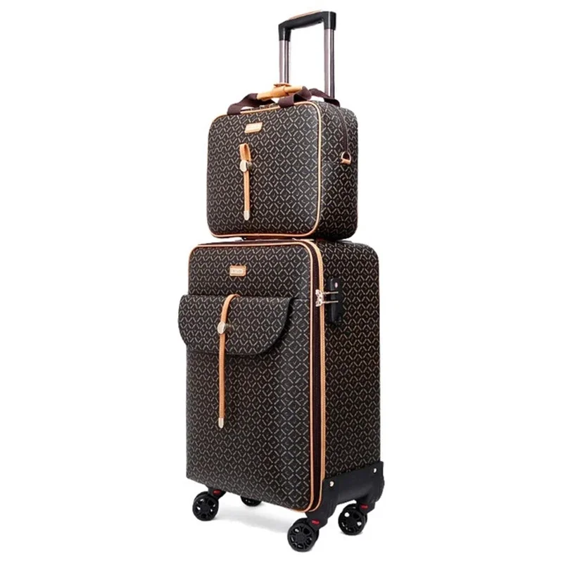 Mode Vintage Pak Bagage Met Handtas 16 Inch Koffer 20/24/28 Inch Roller Trolley Case Hoge Kwaliteit Zakelijke Reistassen