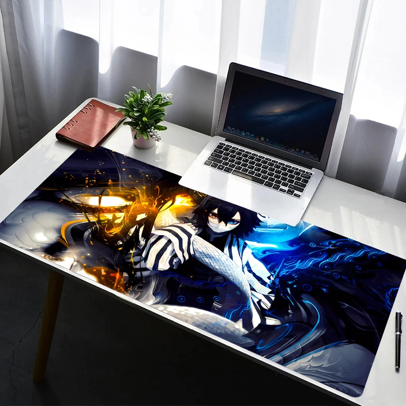 Podkładka pod mysz Akcesoria do gier komputerowych Podkładka pod mysz HD Gumowa podkładka D-demon Slayer Obanai Iguro Podłużana podkładka na biurko Podkładka pod klawiaturę dla graczy laptopów