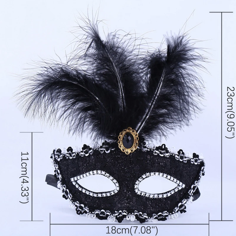 Maschera da festa donna Masquerade Luxury Peacock Feathers Half Face Mask Cosplay Costume Mask For Children