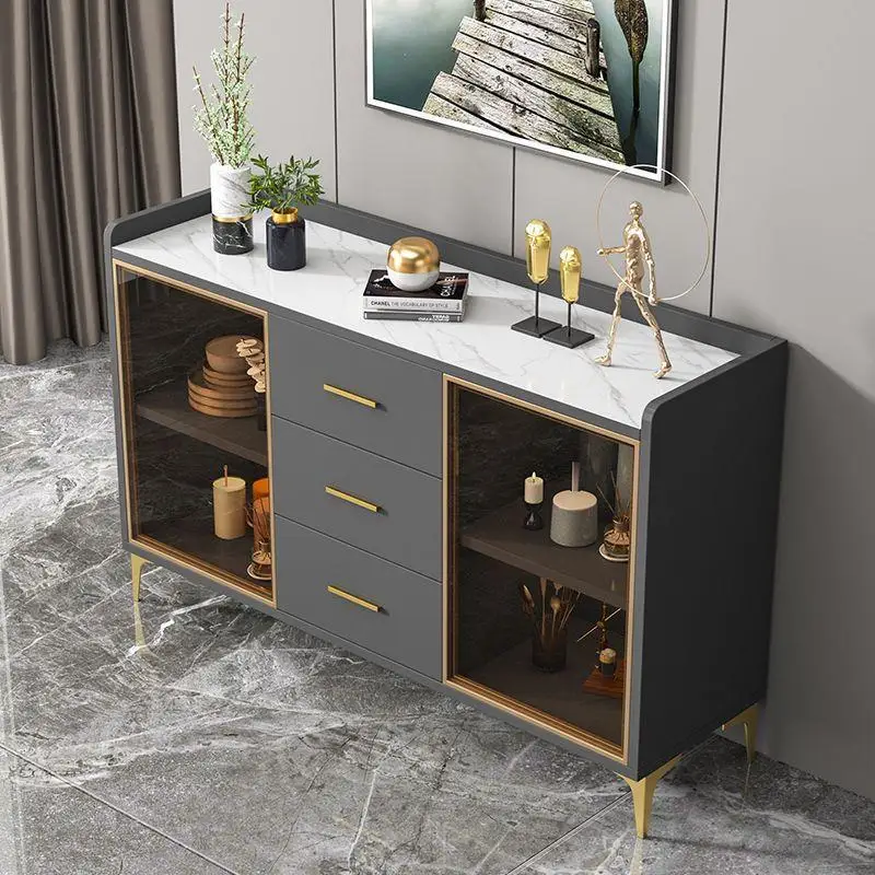 Dining side cabinet Modern simple wall cupboard Storage cabinet Living room light luxury locker Microwave oven