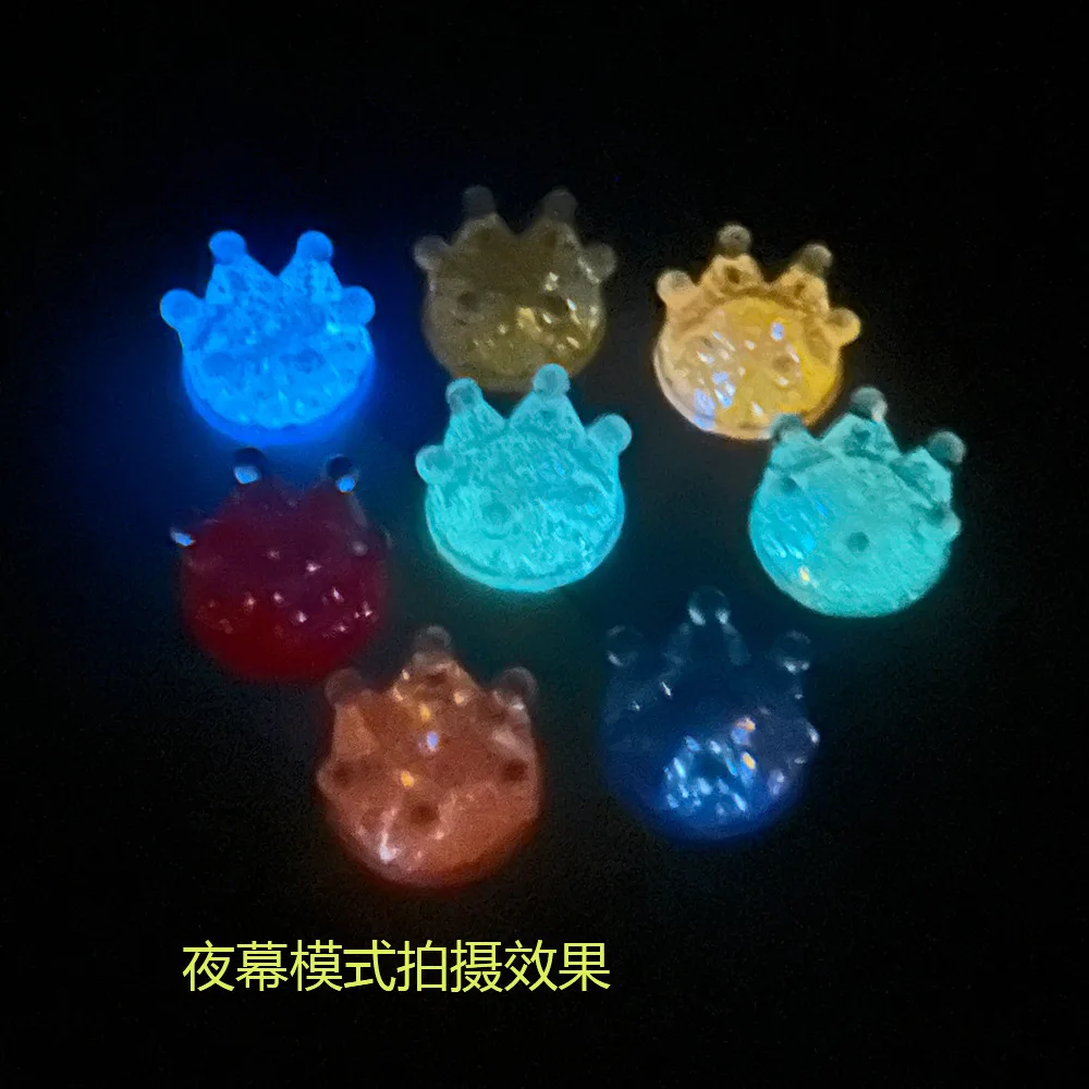 100PCS Glitter Crown 18MM Resin DIY Children's Bracelet Hair Clip Hair Accessories Keychain Material Jewelry