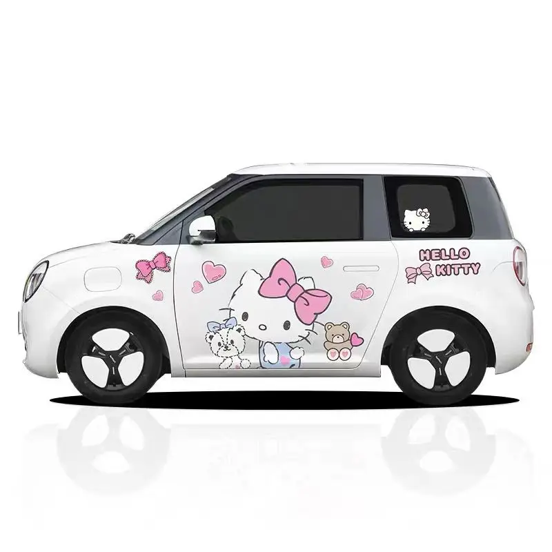 Sanrio Genuine Car Cartoon Sticker Car Body Decorative Pattern Waterproof Sun Protection Cartoon Hello Kitty Car Accessories