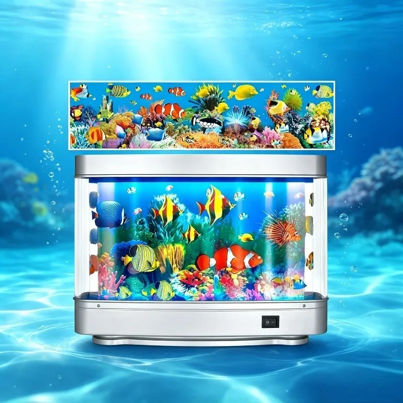 Virtual Fish Tank Led Projector Lamp, Ocean Aquarium Tropical Night Glow Kids Bedroom Home Atmosphere Decor