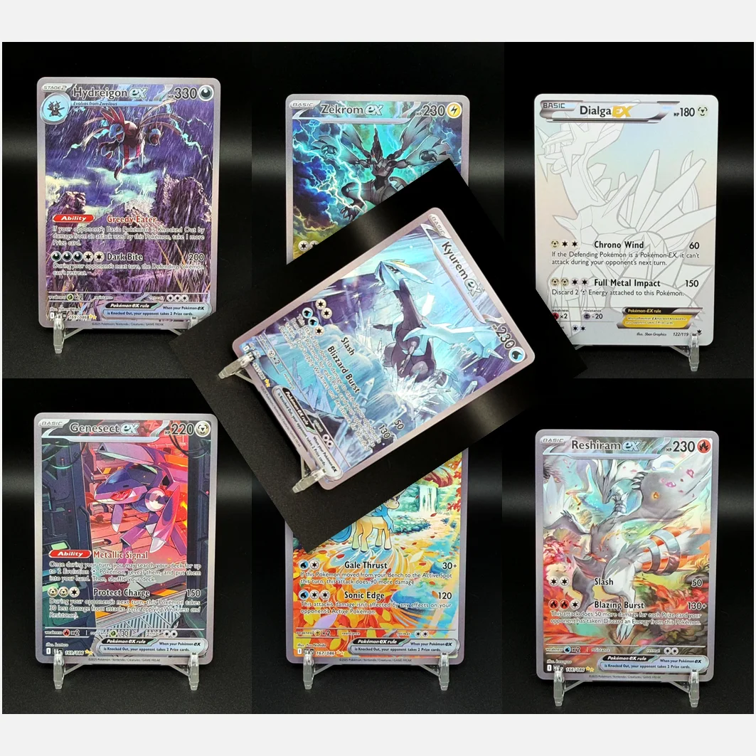 

Proxy Card DIY Pokemon Genesect Hydreigon Reshiram Kyurem Dialga Zekrom Keldeo ex TCG Full Art Collectible Flash Card Gift Toy