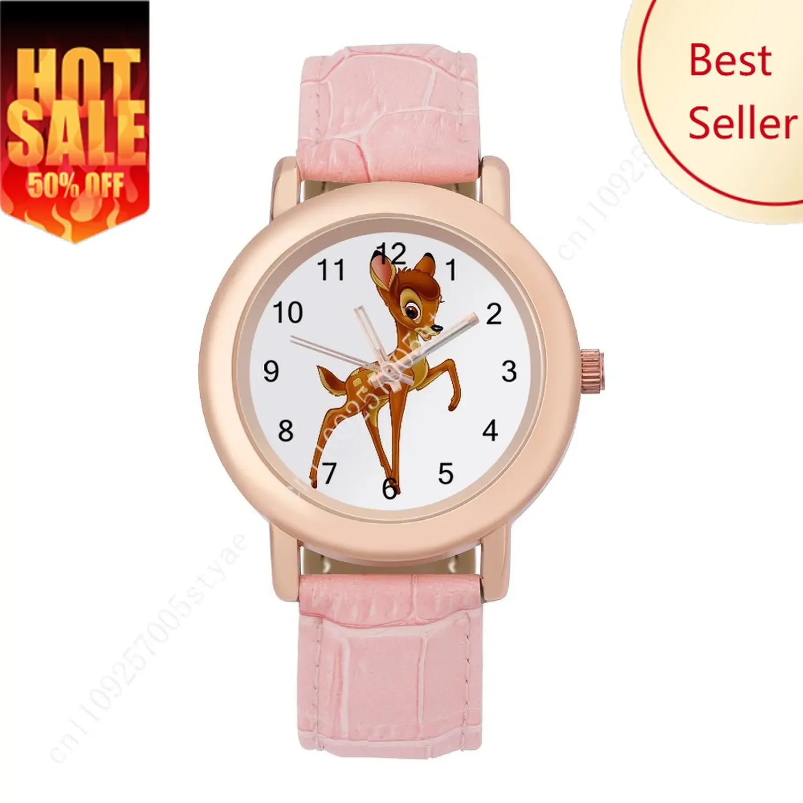 

Bambi Women Leather Strap Watch Disney Cartoon Custom Watch Personalized Your Own Design Holiday Birthday Anniversarie