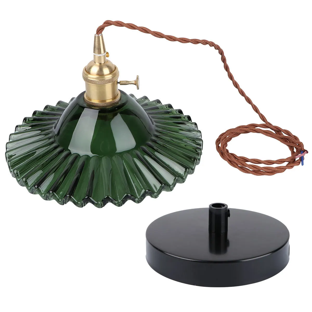 

Retro Style Pendant Lamp Durable Metal Glass Single-Ended Chandelier Suitable for Home Bedroom Dining Room Bar Restaurant