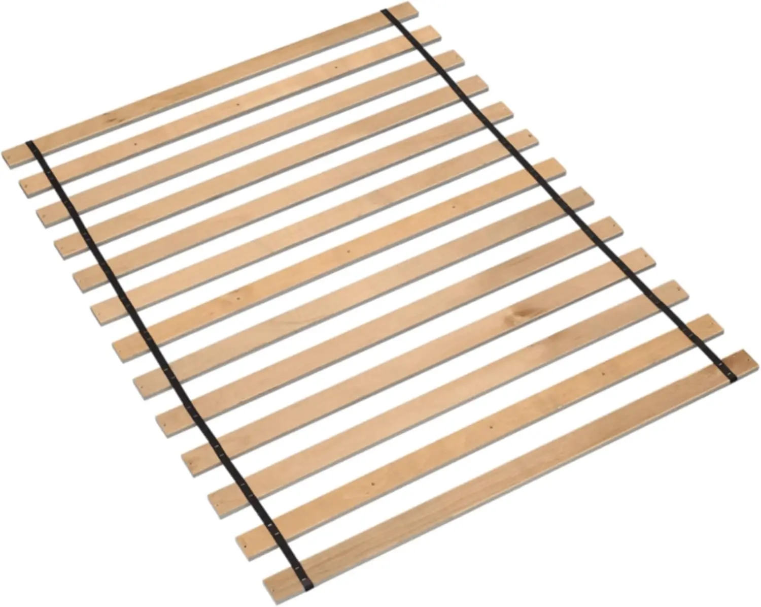 

Wooden Mattr Support Bunkie Board Roll Slat With Nylon Cord, Queen, Beige