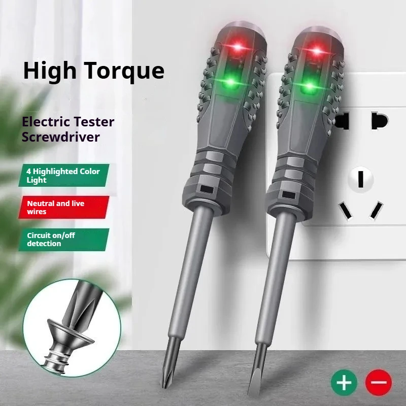 Screwdriver AC Non-contact Induction Test Pen Voltage Tester 70-600V Red and Green Induction Light