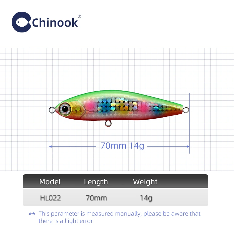 Chinook Sinking Pencil bait Fishing Lure 70mm14g Surface Floating Lures for fishing swimbait Rap pike bass lurebait