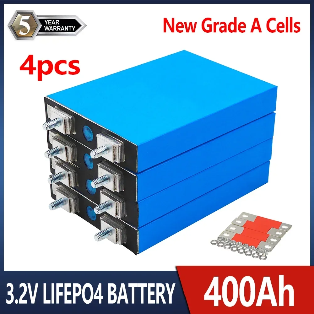 3.2V 100Ah 200Ah 300Ah 400Ah 500Ah LiFePO4 Lithium Iron Phosphate Cell Can be Combined into 12V 24V 36V 48V Rechargeable Battery