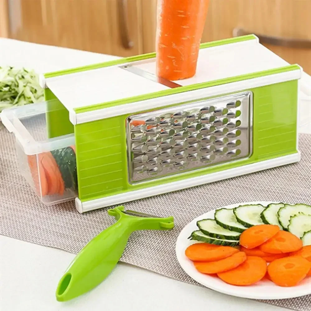 1pc Multi-functional Manual Stainless Steel Vegetable Cutter Slicer Household Potato and Fruit Grater Creative Kitchen Gadgets