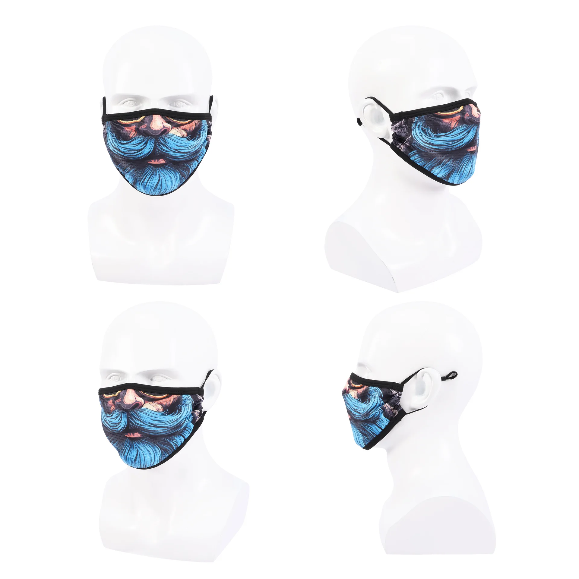 Uniek bedrukt stofdicht masker voor volwassenen met PM2.5-filter Skull Punk Cool Silk-materiaal Sneldrogend verstelbaar gezichtsmasker voor buiten