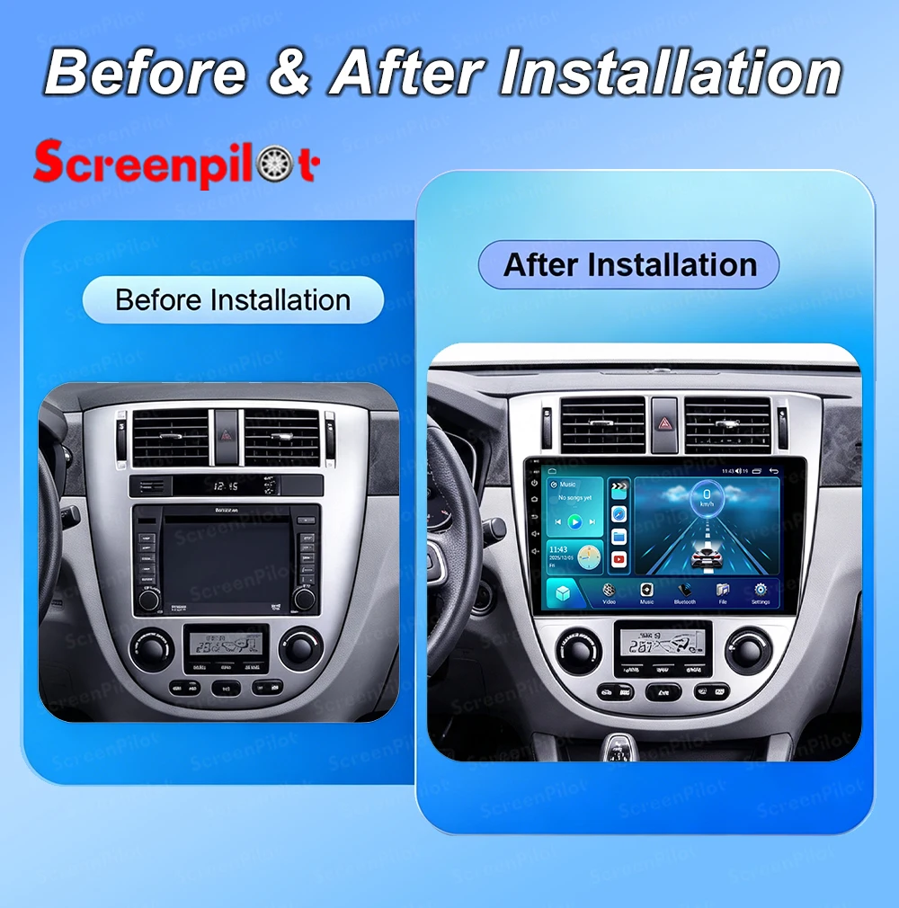 Android 16 For Buick Excelle CHEVROLET OPTRA 2004-2007 Car Radio Stereo Head Unit Multimedia Video Player GPS Navigation 2K QLED