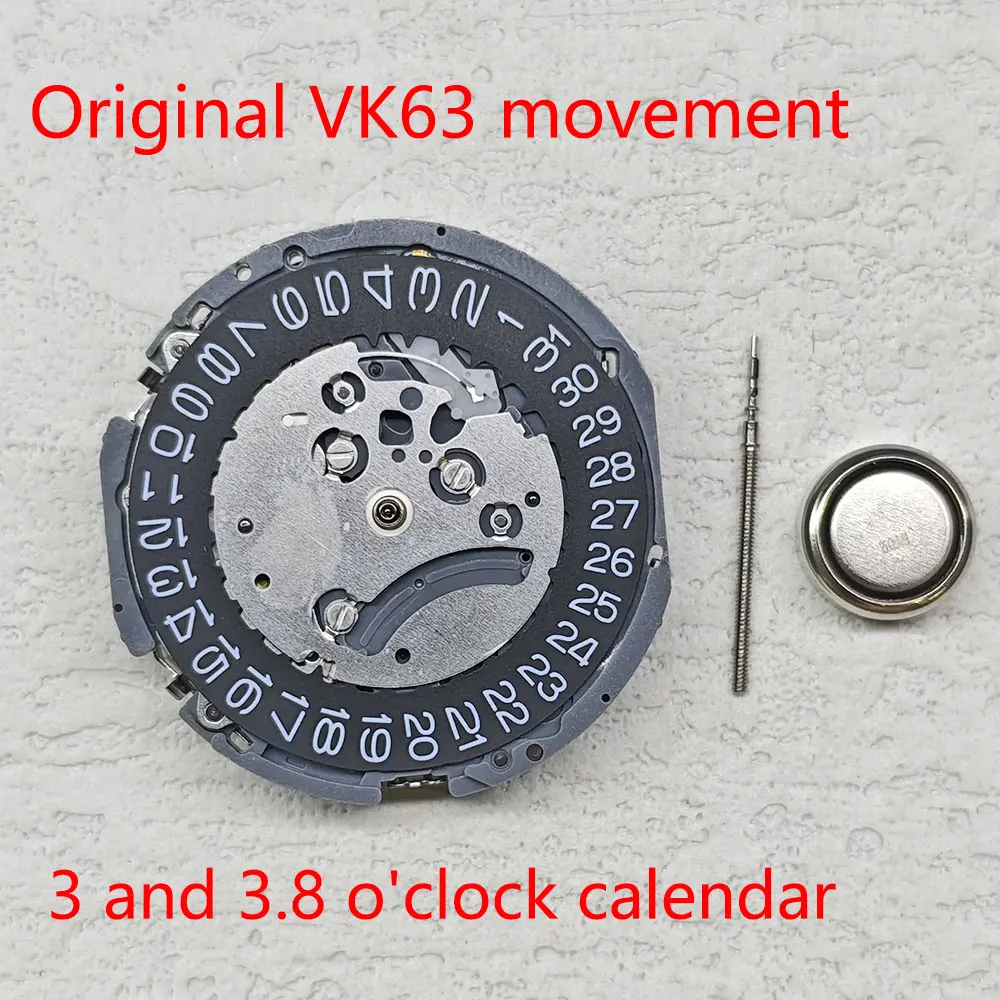 Original Japanese VK63A timing quartz movement VK63 VK61A VK67A modified Daytona quartz watch replacement parts vk63 battery