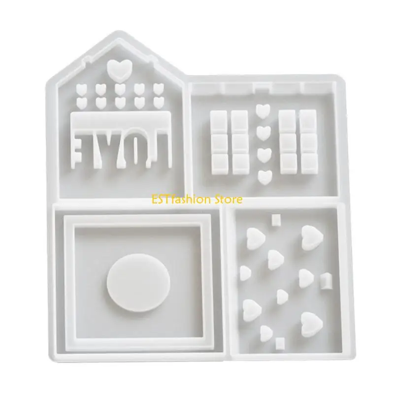 Y5GC Silicone Ornament Mold House Night Light Stand Molds 3D Resin Molds Home Decors Craft Molds Silicone Texture