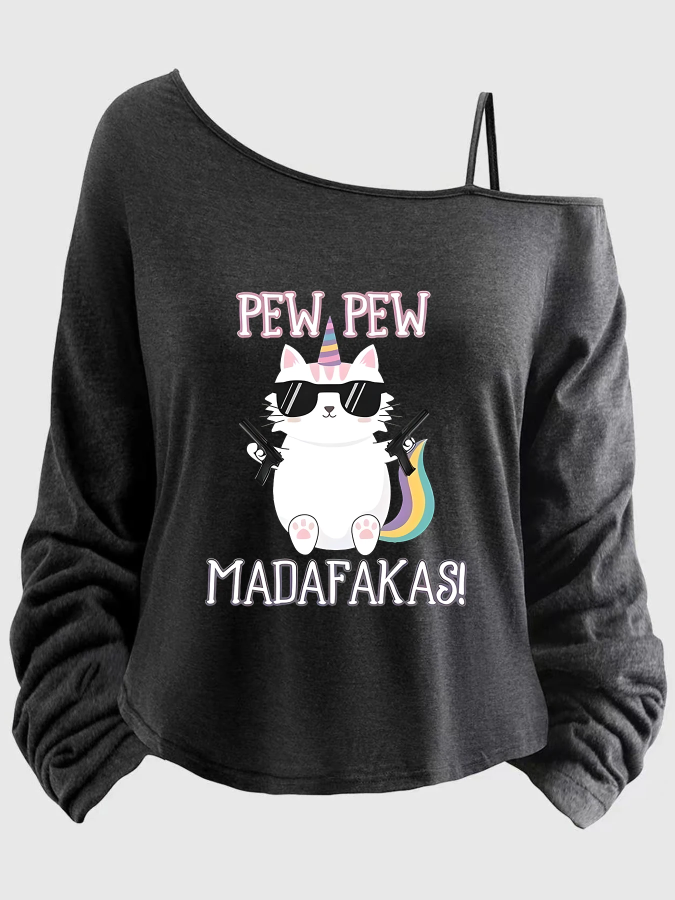 

Женский топ больших размеров с принтованными рукавами, на тонких бретелях, с асимметричным вырезом, размеры 1-8XL, с надписью (XT).