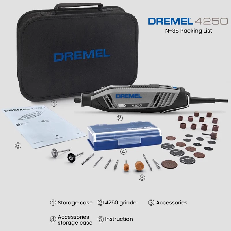 Imagem -05 - Dremel 3000 4250 Mini Moedor Ferramentas Rotativas 1035 Peças Acessórios Recarregável Moedor Gravador Polidor Elétrico Máquina de Corte