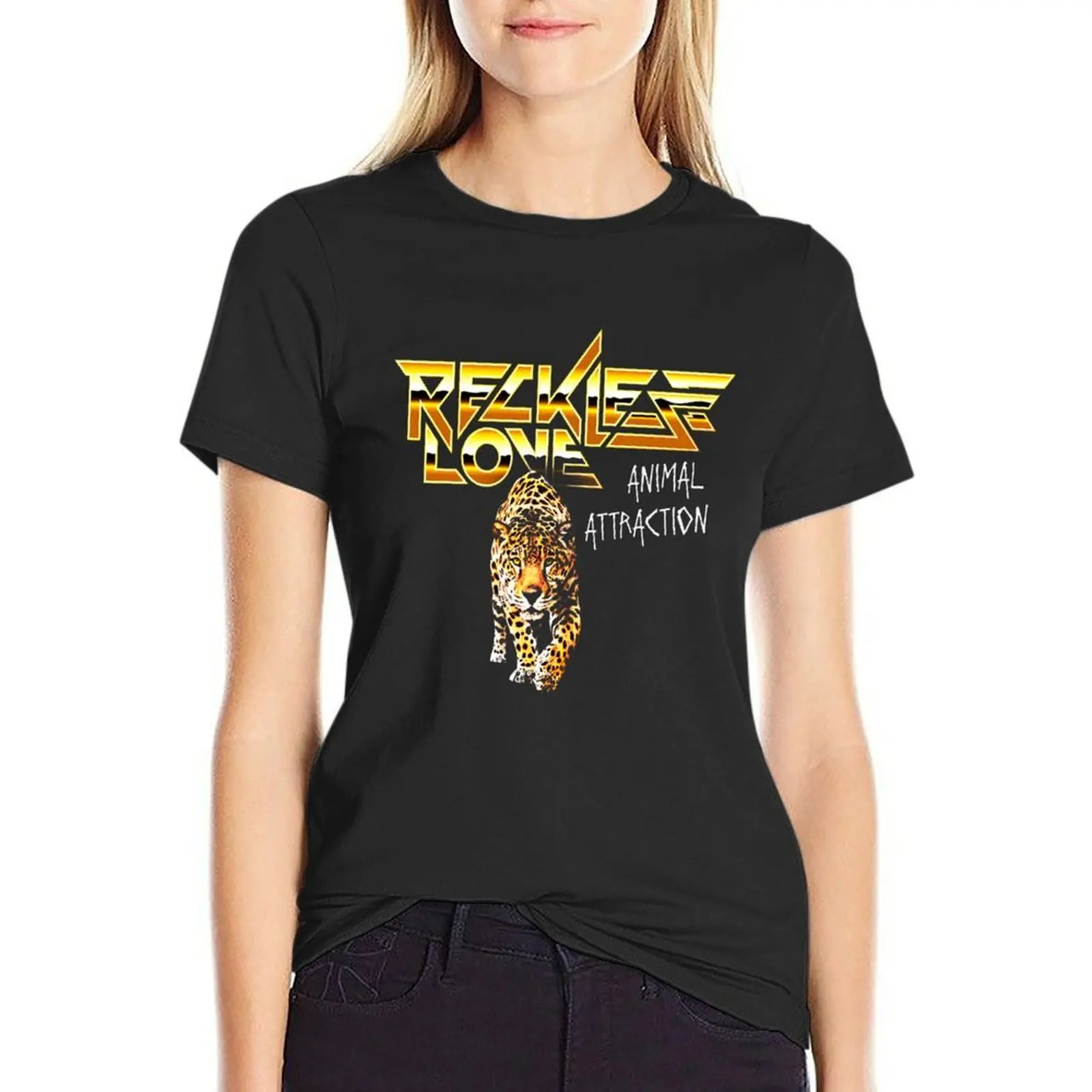 

RECKLESS LOVE T-Shirt blacks anime clothes lady clothes black t-shirts for Women
