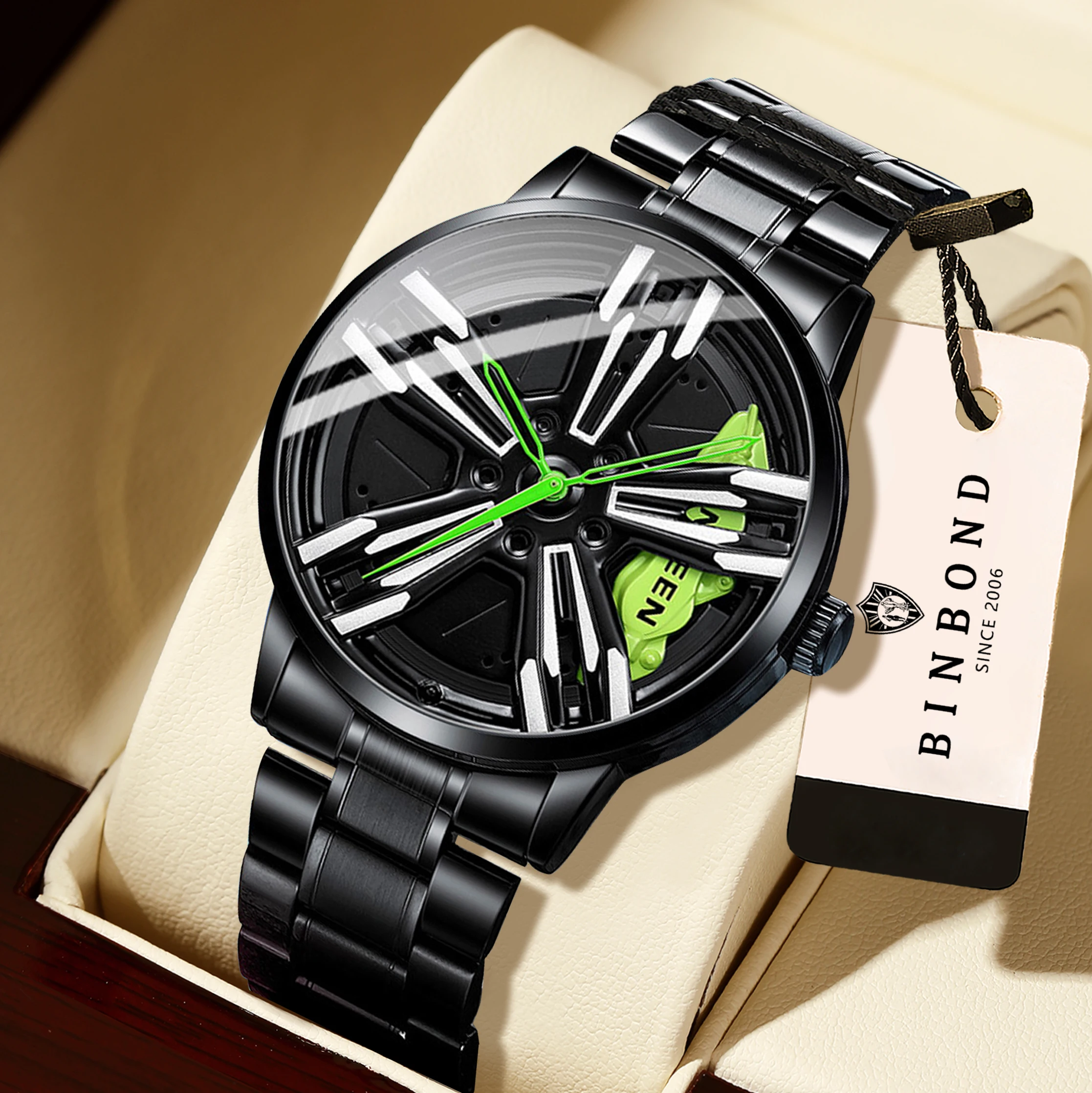 Men'S Fashion Hub - BINBOND Orginal Wheel Hub Men's Watch