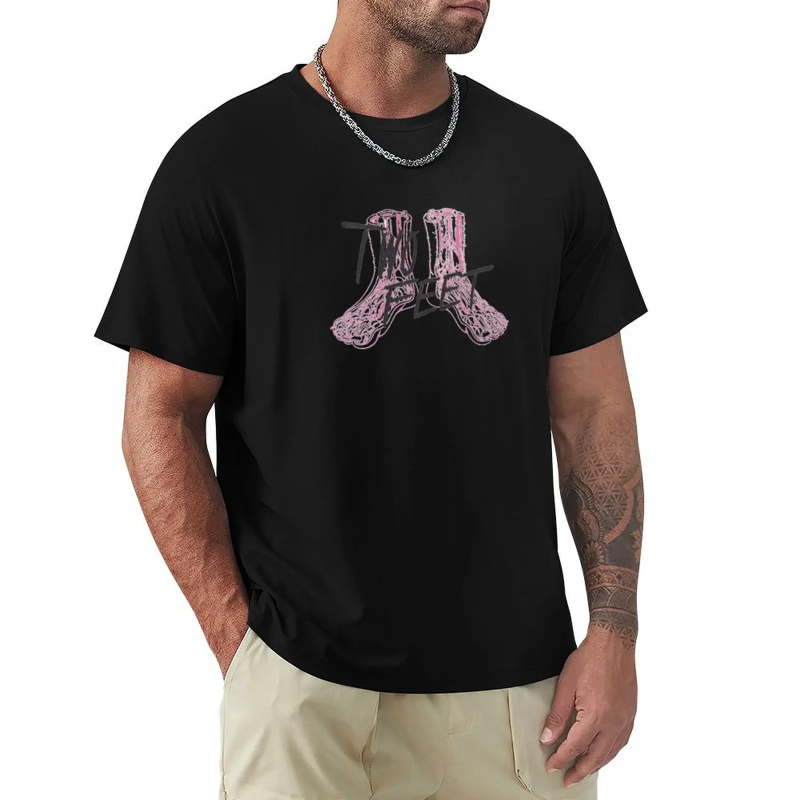 Two Feet Pink T-Shirt Work Wear Breathable Tee