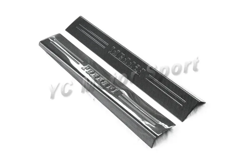 Car Accessories Full Carbon Fiber Door Sill 2pcs Fit For 2012-2015 F12 Berlinetta Door Sill Kick Panel Car Stying