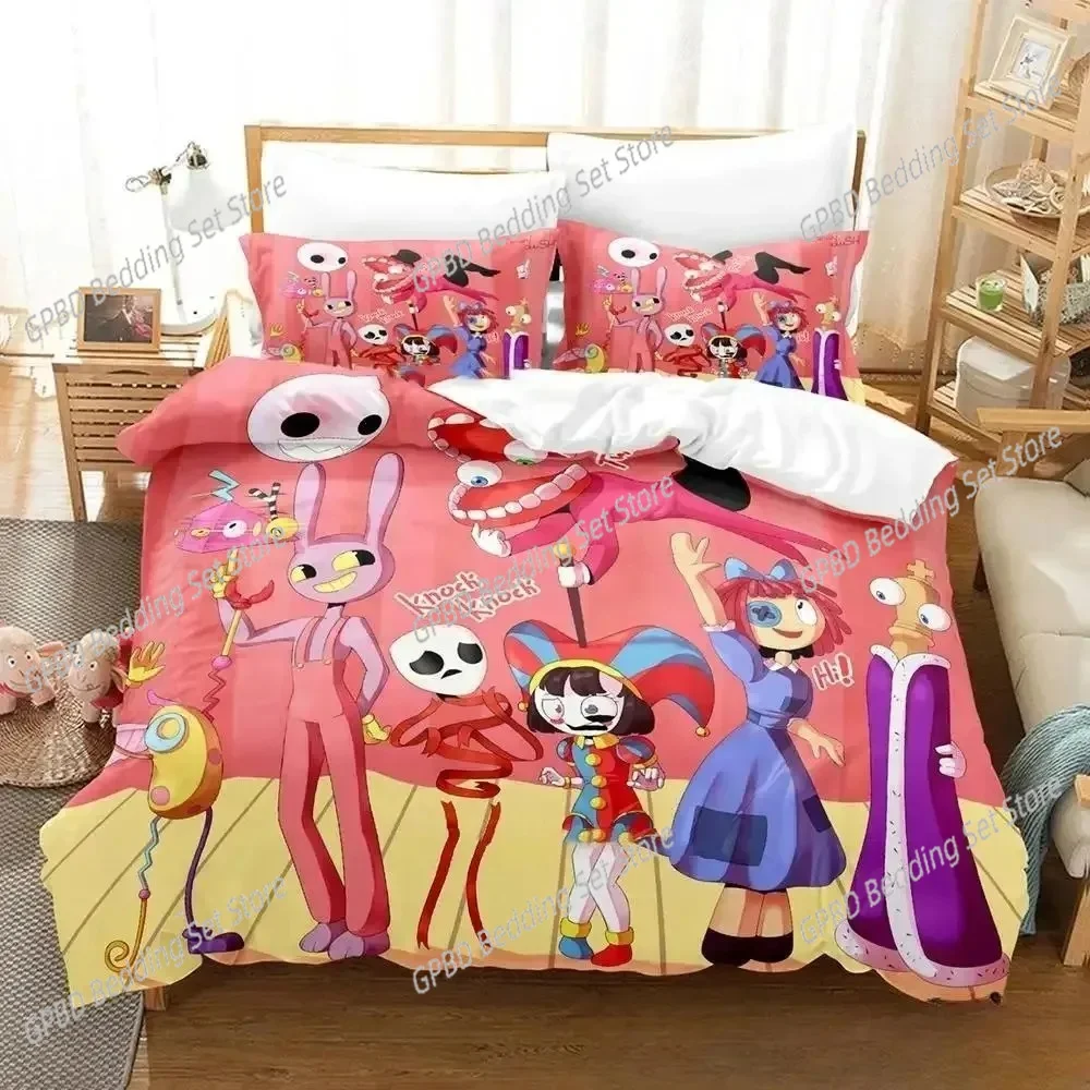 

3D Print Cartoon Amazing Digital Circus Bedding Set Boys Girls Twin Queen King Size Duvet Cover Pillowcase Bed boys