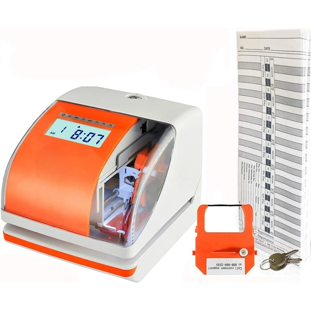 Wysokiej jakości cyfrowy zegar czasowy i datownik, idealny dla małych firm, szybkie ustawienie i instalacja, bezpieczny i niezawodny - NOWOŚĆ