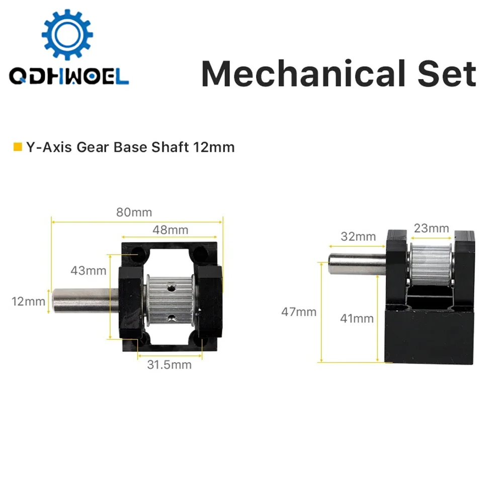 QDHWOEL  LC Gear Base Set & Mechanical Parts, Guide Rail Set for CO2 Laser Engraving & Cutting Machine