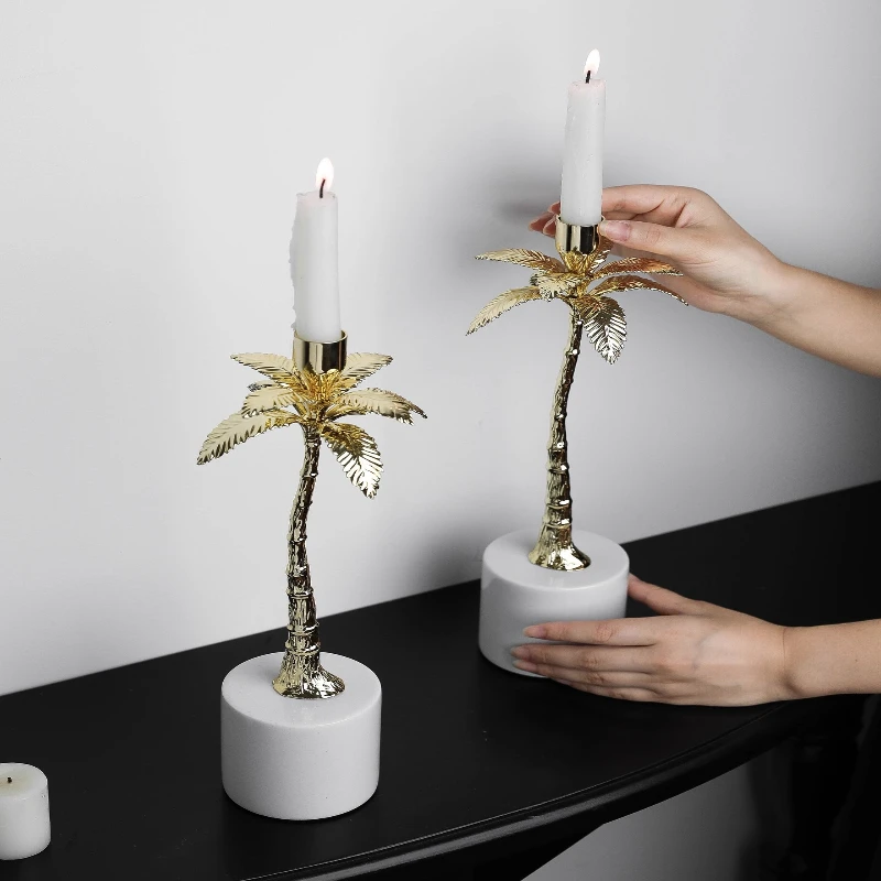Northern Europe Light Luxury Ins Style Marble Candlestick Hotel Home Romantic Candlelight Dinner Soft Decoration Handicraft