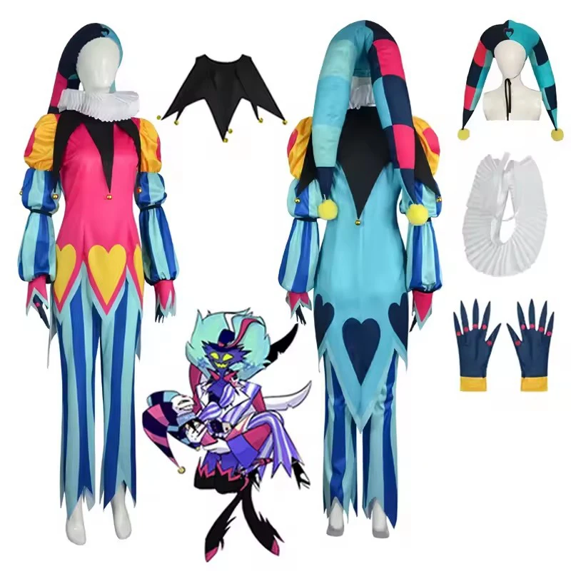

Anime Fizzarolli Cosplay Costume Tops Pants With Hat Neckwear Gloves Full Set Role Play Halloween Carnival Costume Suit
