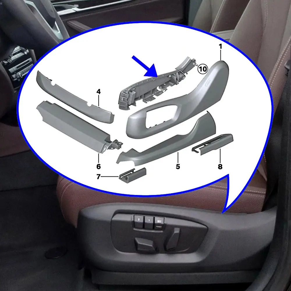 Interior Front Seat Bracket Track Rail Cover Support Trim For BMW 5 7 6GT X5 X6 F10 F11 F15 F16 F02 G12 G30 G32 G11 F85 F90