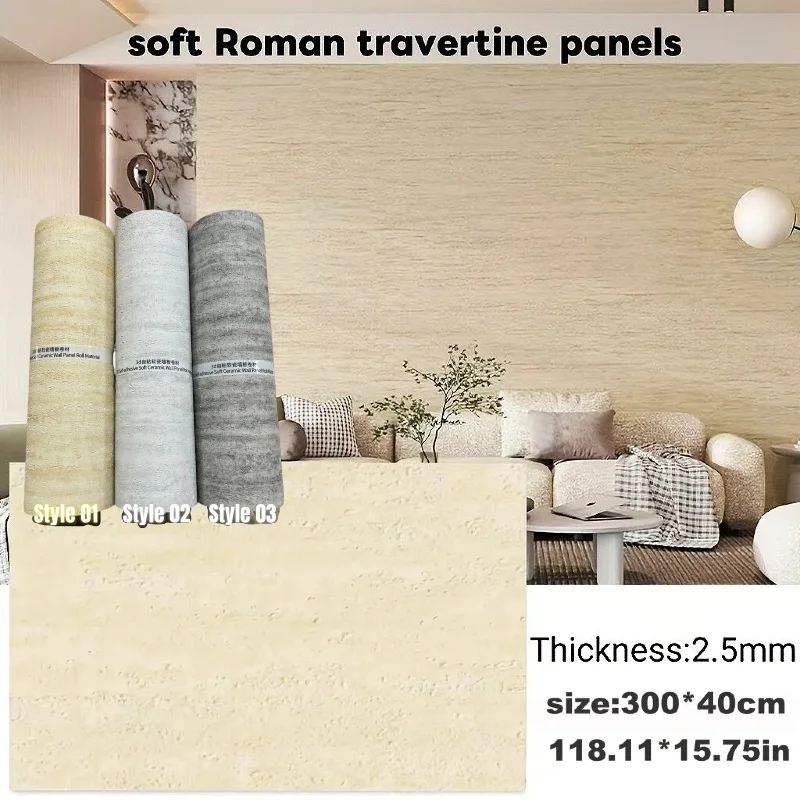 Vintage Faux 3D Roman Stone Pattern Self-Adhesive Wallpaper Waterproof Foam Wall Stickers Wall Covering for Interior Renovation