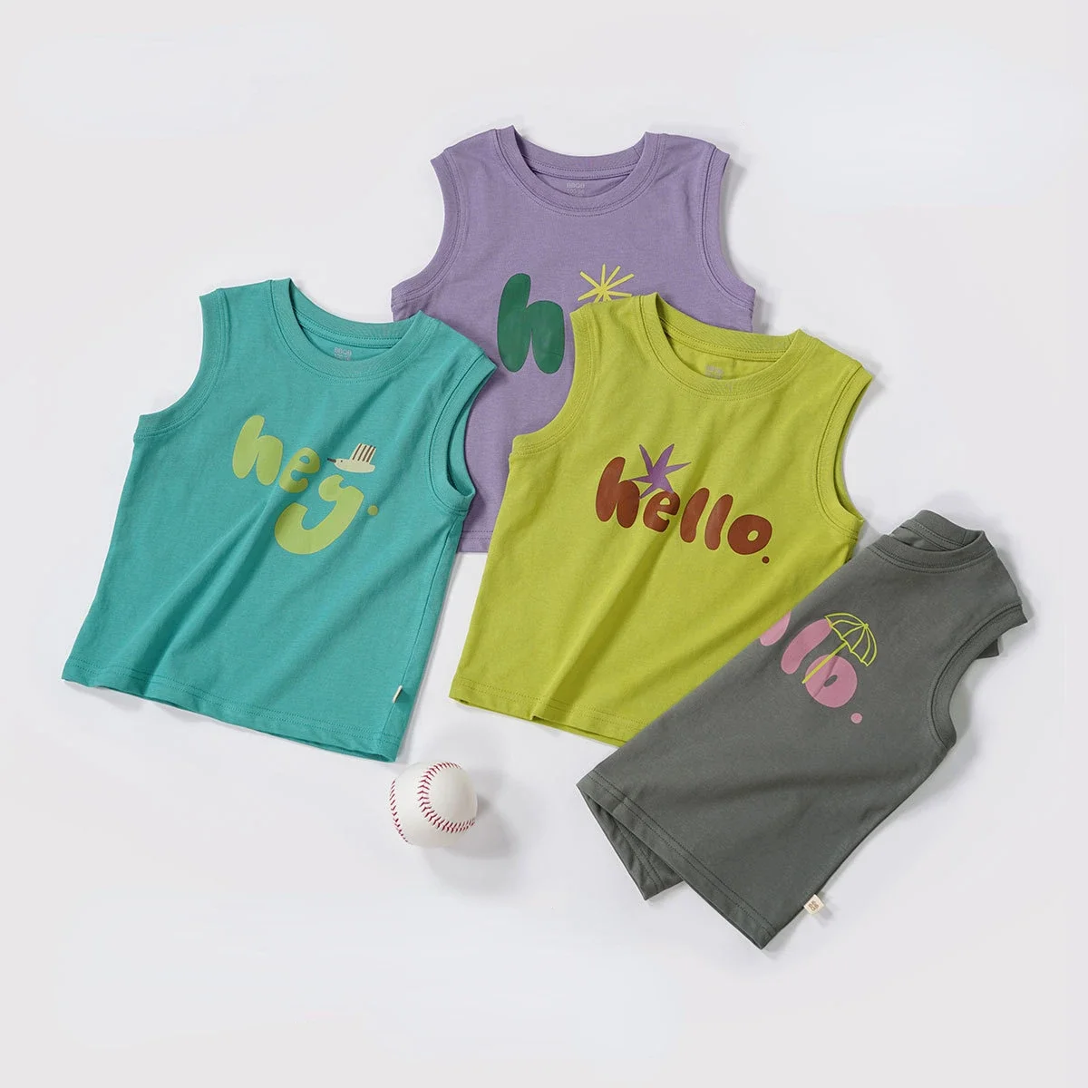 2024 Summer Baby Girls Boys Cami Toddler Sleeveless Vest Kids Letter Printed Top Tees Children's Clothing Casual