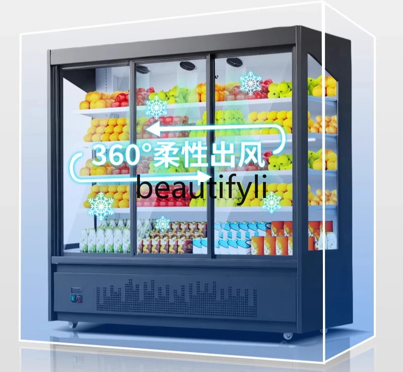Commercial Air-Cooled Fruit Freshness Cabinet Spicy Hot Pot Vegetable Beverage Refrigerated Display Ordering Cabinet